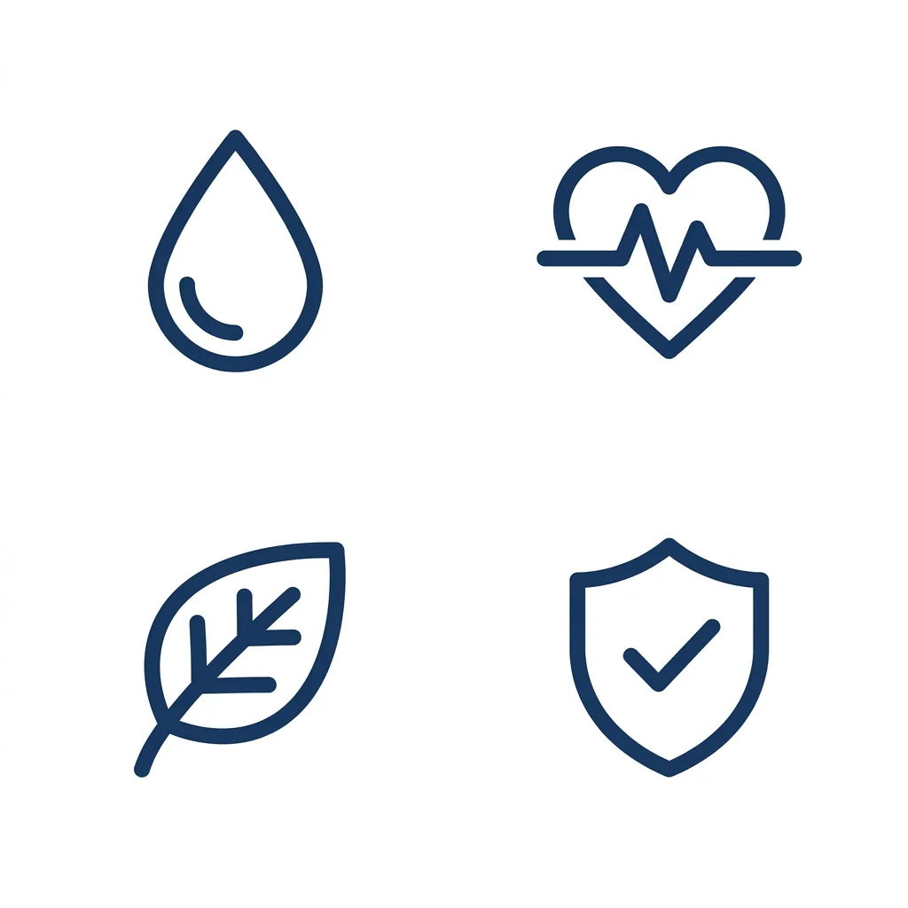 Hydration, circulation and lifestyle icons